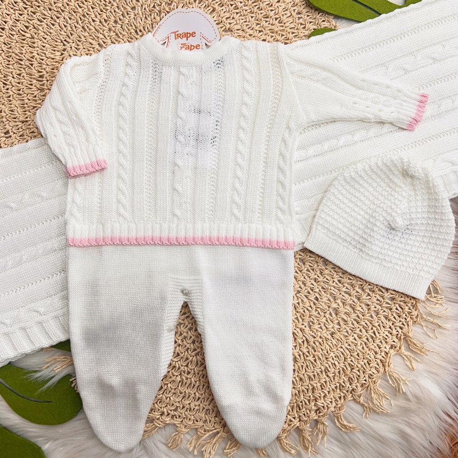 Saída de Maternidade Color - Branco e Rosa